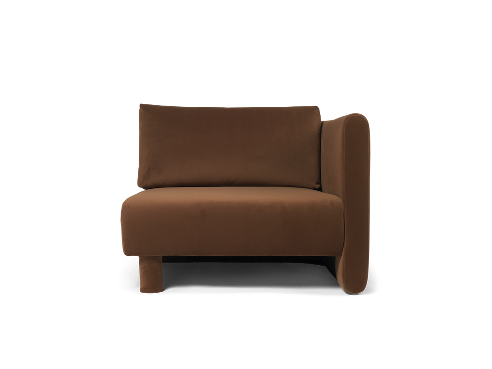 Dase Dase Sofa - Höger armstöd - Soft Brown Rich Velvet | Ferm Living