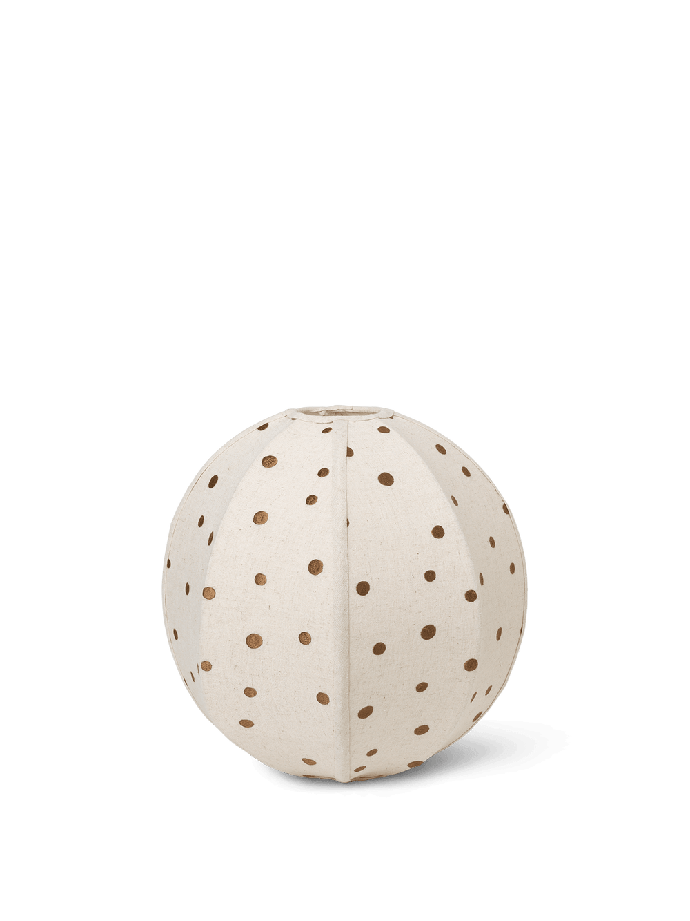 Dots Embroidered Textile Lampshade, rund off-white skärm med bruna broderade prickar