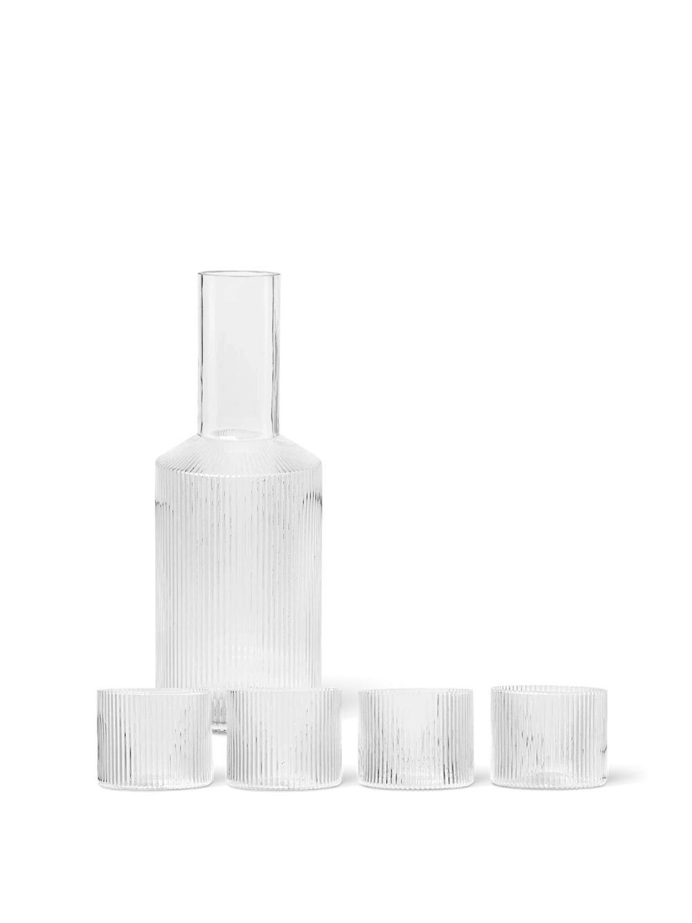Ripple Low Glasses - Set of 4 & Carafe Gift Set - Clear