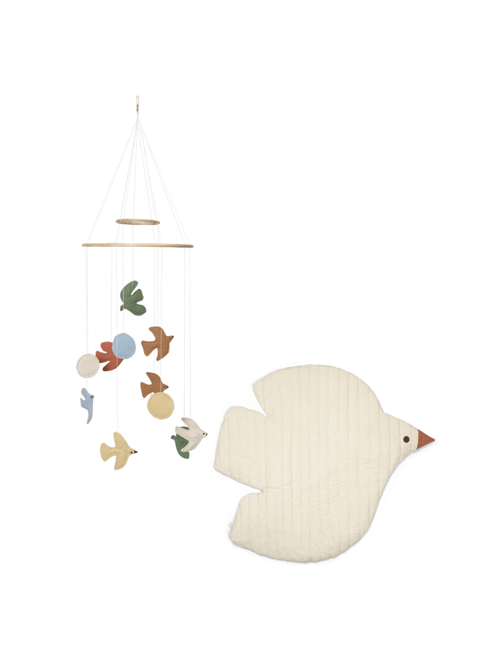 Swif Bird Mobile - Multi & Quilted Mat - Undyed - Gift Set