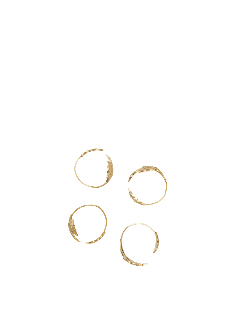 Holly Leaf Napkin Rings - Set of 4 - Brass