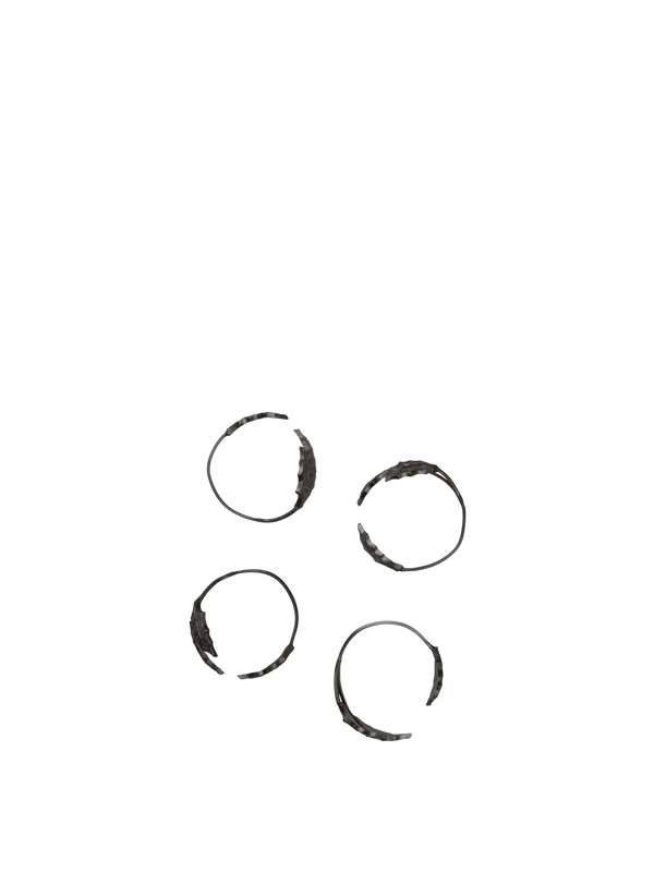Holly Leaf Napkin Rings - Set of 4 - Black Brass