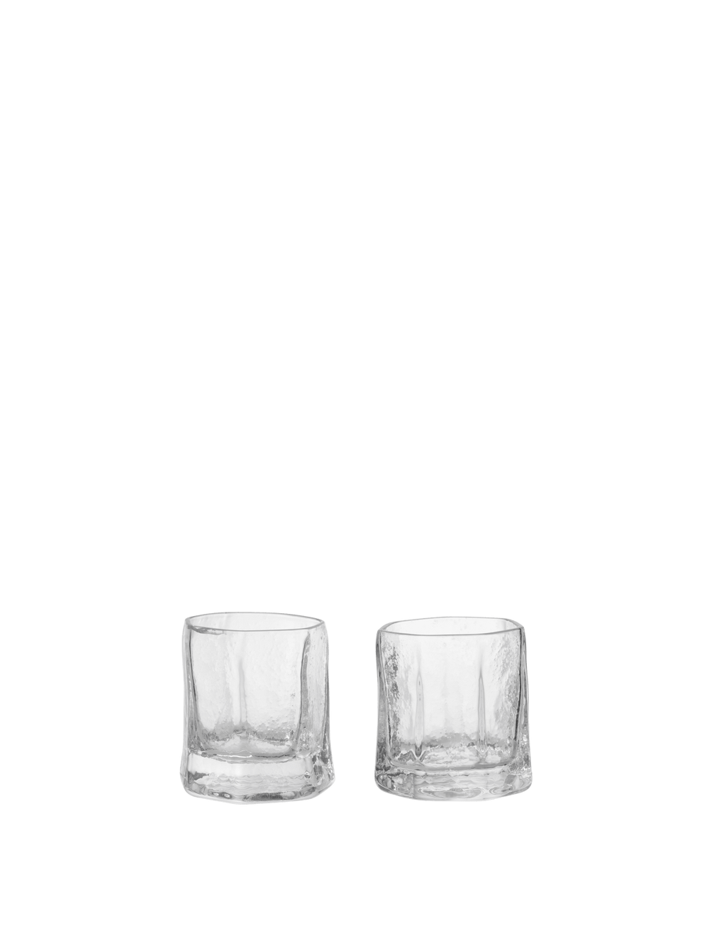 Kiru Small Glasses i klart glas, set om 2 med strukturerade sidor